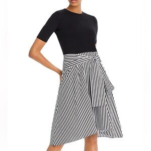 NWT AQUA Striped Tie-Waist Dress